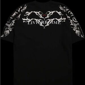 Civil Regime Black Graphic Tee with White Tribal Heart